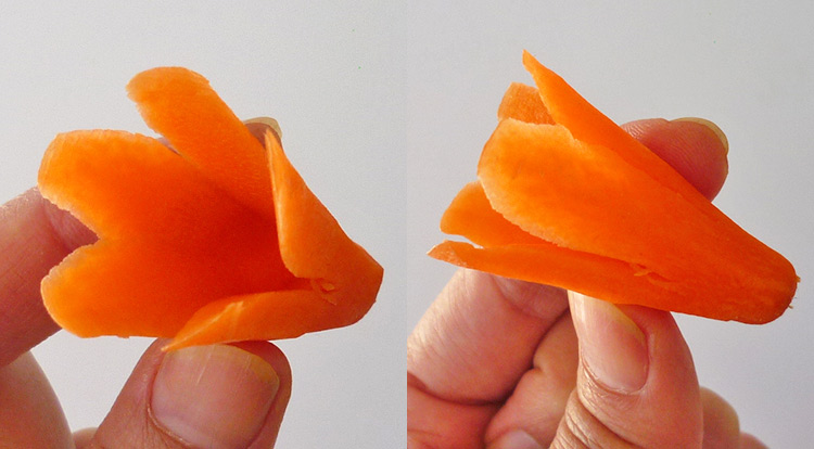 Carrot flower, remove a flower from the  carrot step 2
