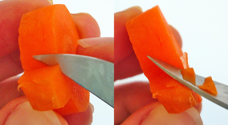 Carrot art lollipop-shaped, make more detail on the shaped carrot step 1