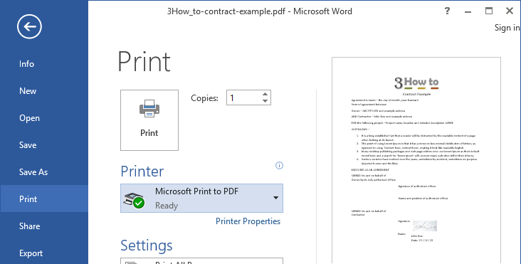 3 how to, How to sign a PDF - convert to PDF in Microsoft Word