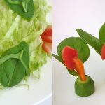 3 How to, Easy food art with spinach leaves