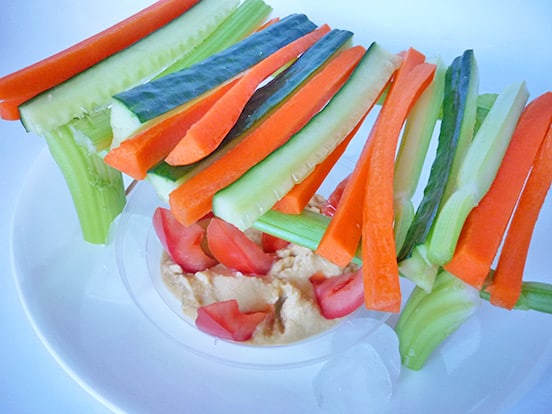 3 how to, BBQ party vegetable, place salad dipping sauce in a bowl