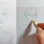 Draw a lady with smiling face [blue 1/5]