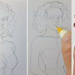 Draw a lady with curly hair