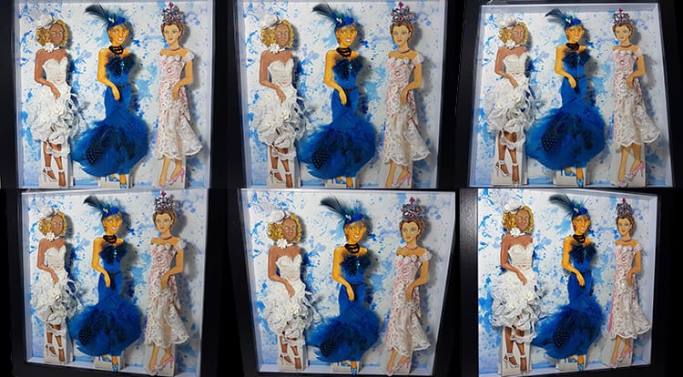 paper dolls art seeing in different angles